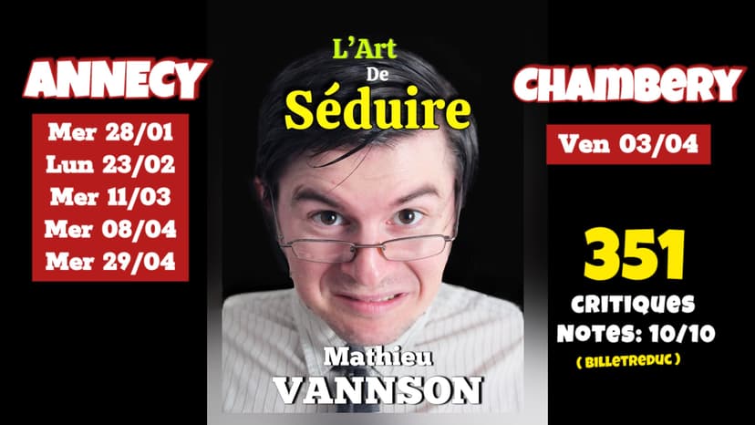 L'ART DE SEDUIRE: toutes les dates !